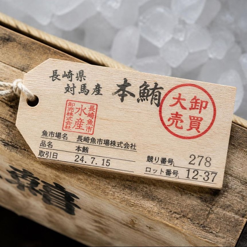 対馬産本鮪の確かな目利き・木札